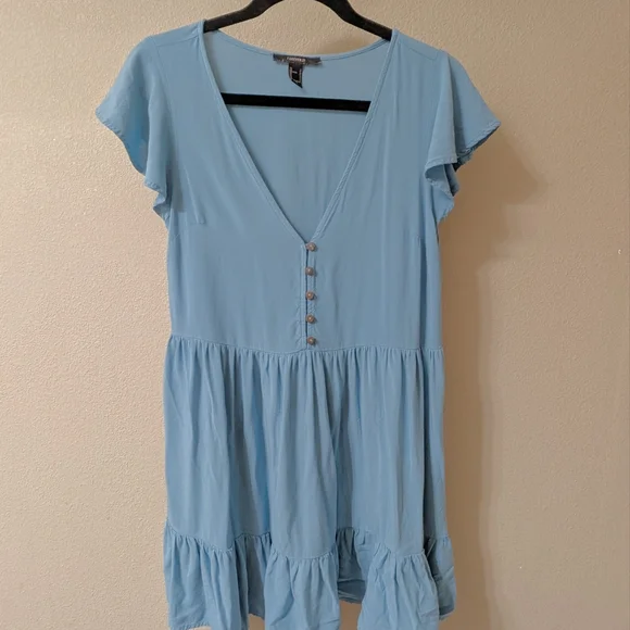 Forever 21 | Dresses | Forever 2 Sky Blue Vneck Mini Dress | Poshmark
